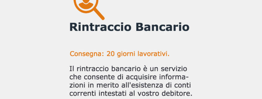 INVESTIGAZIONI RINTRACCIO CONTO CORRENTE TERNI