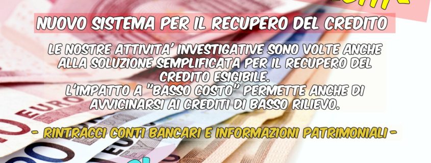 Rintraccio conti correnti debitore